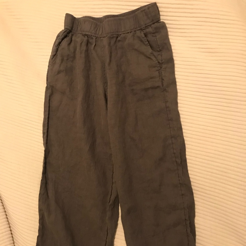 Wide leg Taupe linen pants